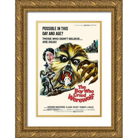 The Boy Who Cried Werewolf Gold Ornate Wood Framed Art Print with Double Matting by Hollywood Photo Archive