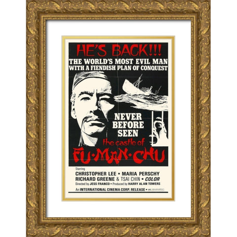 The Castle of Fu Man Chu Gold Ornate Wood Framed Art Print with Double Matting by Hollywood Photo Archive