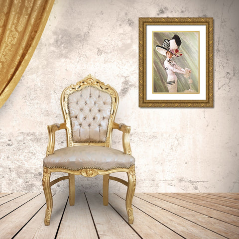 Audrey Hepburn Gold Ornate Wood Framed Art Print with Double Matting by Hollywood Photo Archive
