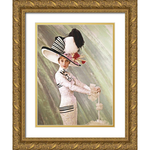 Audrey Hepburn Gold Ornate Wood Framed Art Print with Double Matting by Hollywood Photo Archive