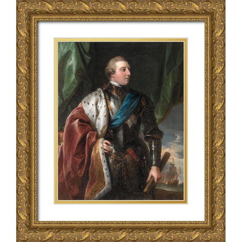 George III Gold Ornate Wood Framed Art Print with Double Matting by West, Benjamin
