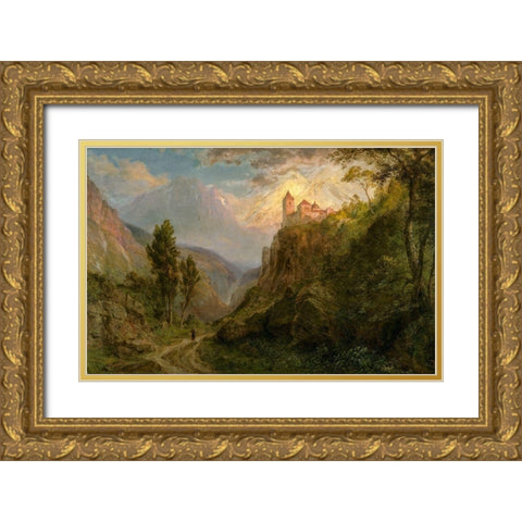 The Monastery of San Pedro Our Lady of the Snows Gold Ornate Wood Framed Art Print with Double Matting by Church, Frederic Edwin