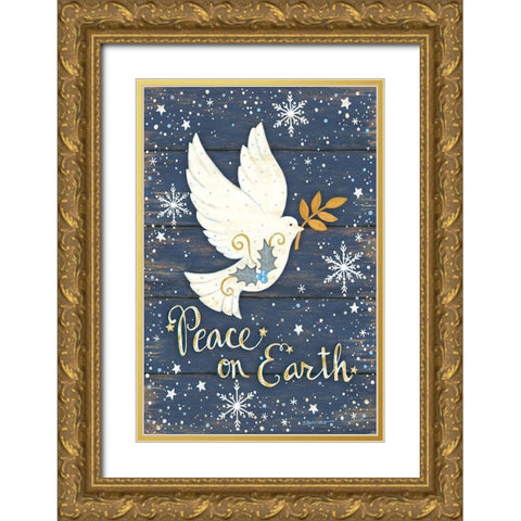 Peace on Earth Gold Ornate Wood Framed Art Print with Double Matting by Laponit, Annie