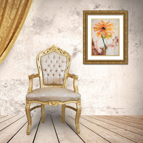 Lovely Yellow Gold Ornate Wood Framed Art Print with Double Matting by Thouthip, Anne