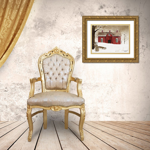 New Fallen Snow Gold Ornate Wood Framed Art Print with Double Matting by Jacobs, Billy