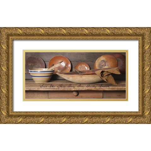 Give Us This Day Gold Ornate Wood Framed Art Print with Double Matting by Jacobs, Billy