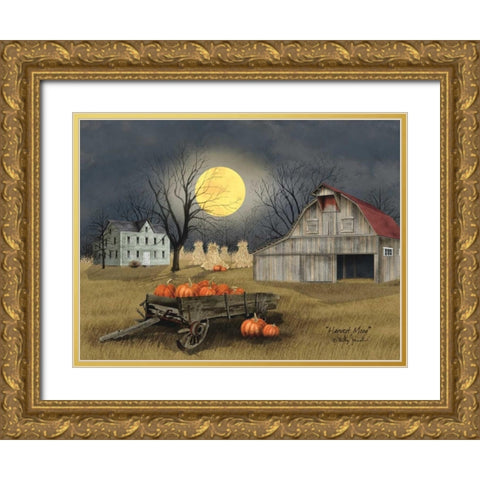 Harvest Moon Gold Ornate Wood Framed Art Print with Double Matting by Jacobs, Billy
