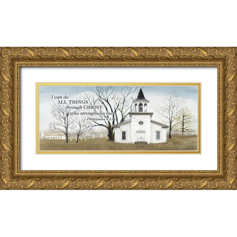 I Can Do All Things Gold Ornate Wood Framed Art Print with Double Matting by Jacobs, Billy