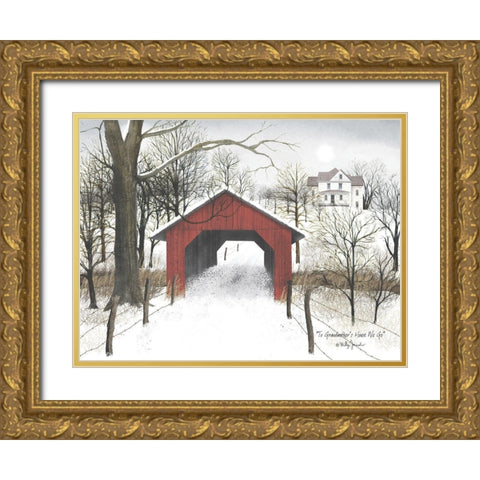 To Grandmothers House We Go Gold Ornate Wood Framed Art Print with Double Matting by Jacobs, Billy