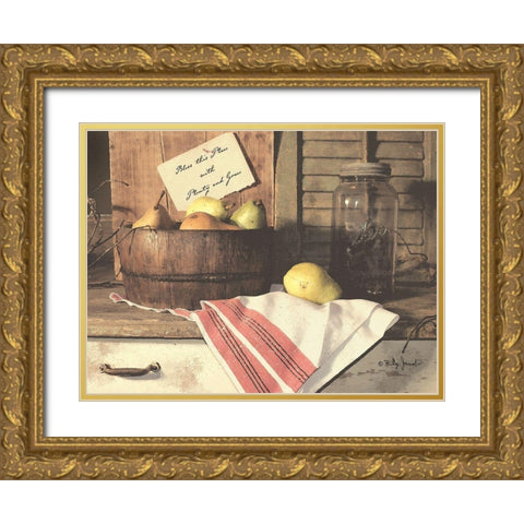 Plenty and Grace Gold Ornate Wood Framed Art Print with Double Matting by Jacobs, Billy