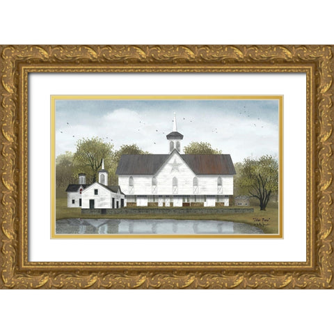 Star Barn Gold Ornate Wood Framed Art Print with Double Matting by Jacobs, Billy