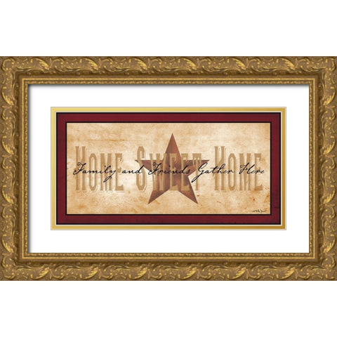 Home Sweet Home Gold Ornate Wood Framed Art Print with Double Matting by Jacobs, Billy