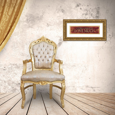 Live Well Laugh Often Gold Ornate Wood Framed Art Print with Double Matting by Jacobs, Billy