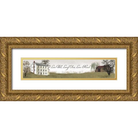 Live Well Gold Ornate Wood Framed Art Print with Double Matting by Jacobs, Billy
