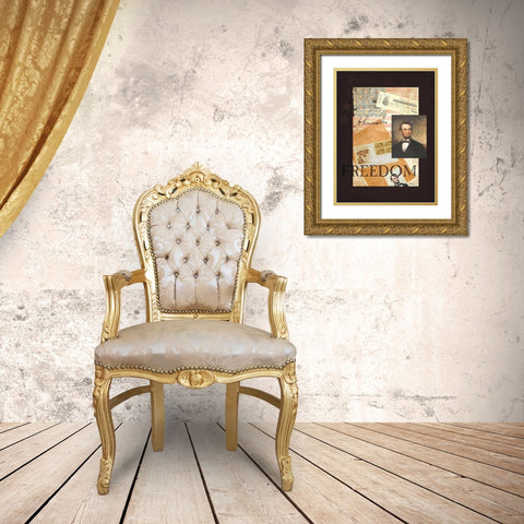 Lincoln Gold Ornate Wood Framed Art Print with Double Matting by Jacobs, Billy