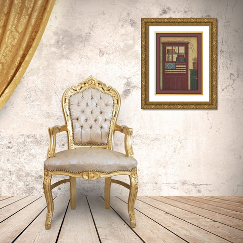 Americana Hutch Gold Ornate Wood Framed Art Print with Double Matting by Jacobs, Billy