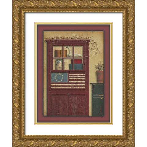 Americana Hutch Gold Ornate Wood Framed Art Print with Double Matting by Jacobs, Billy