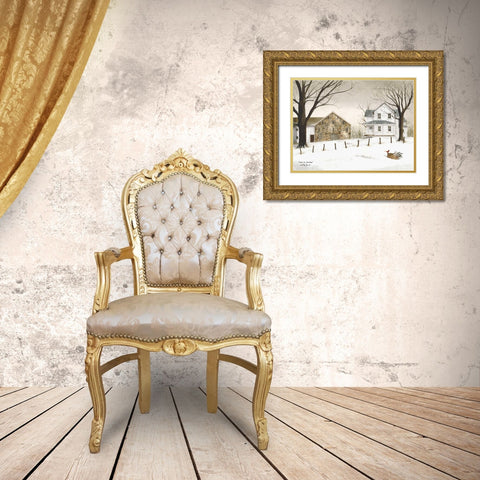 Home for Christmas Gold Ornate Wood Framed Art Print with Double Matting by Jacobs, Billy
