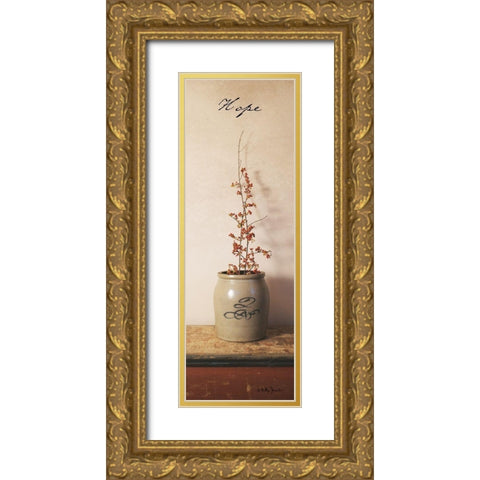 Hope Gold Ornate Wood Framed Art Print with Double Matting by Jacobs, Billy