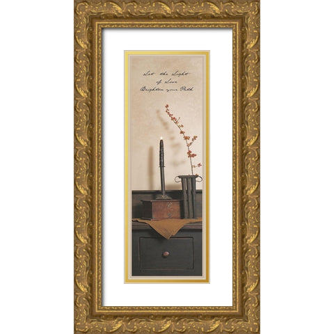 Let the Light Gold Ornate Wood Framed Art Print with Double Matting by Jacobs, Billy
