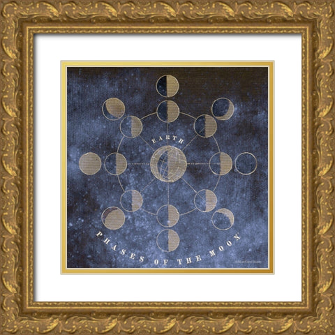 Vintage Celestial Moons Gold Ornate Wood Framed Art Print with Double Matting by Bluebird Barn