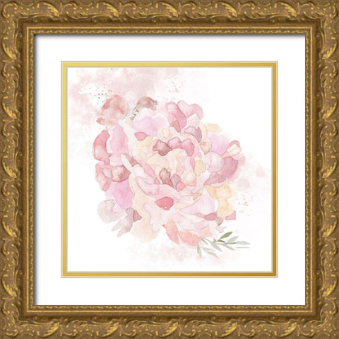 Cottage Peony I Gold Ornate Wood Framed Art Print with Double Matting by Bluebird Barn
