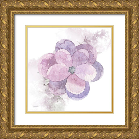 Cottage Pansy Gold Ornate Wood Framed Art Print with Double Matting by Bluebird Barn