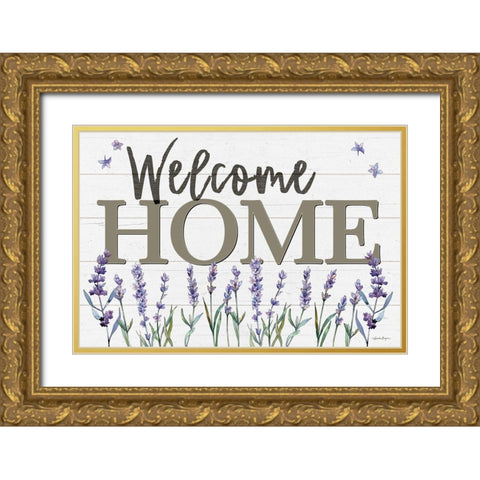 Welcome Home Gold Ornate Wood Framed Art Print with Double Matting by Boyer, Susie