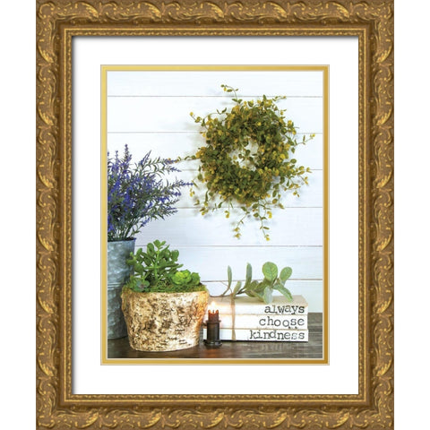 Always Choose Kindness Gold Ornate Wood Framed Art Print with Double Matting by Boyer, Susie