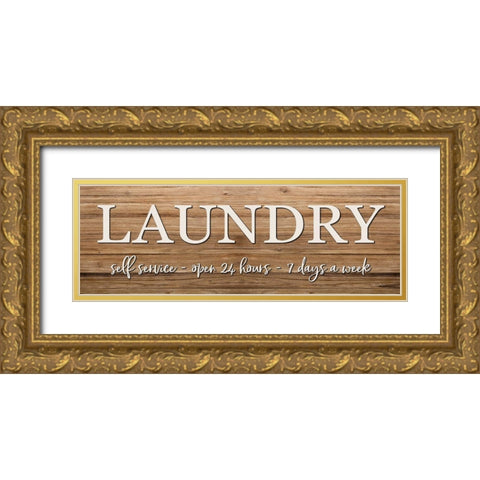 LAUNDRY Gold Ornate Wood Framed Art Print with Double Matting by Boyer, Susie