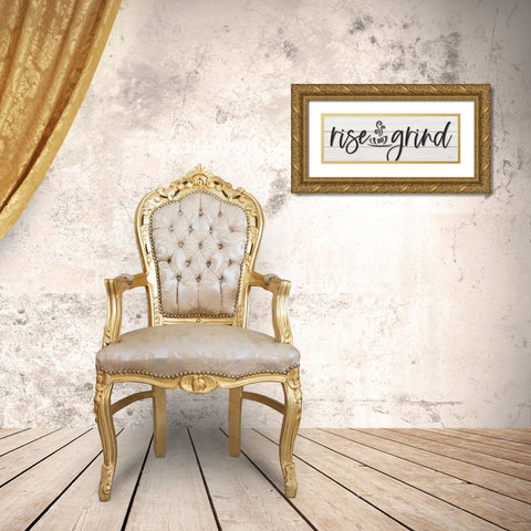 Rise and Grind Gold Ornate Wood Framed Art Print with Double Matting by Boyer, Susie