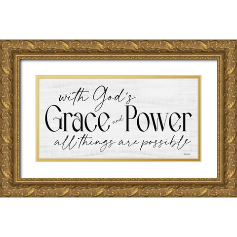 Gods Grace and Power Gold Ornate Wood Framed Art Print with Double Matting by Boyer, Susie