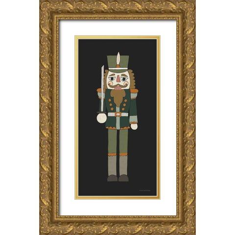 Nutcracker I Gold Ornate Wood Framed Art Print with Double Matting by Lady Louise Designs