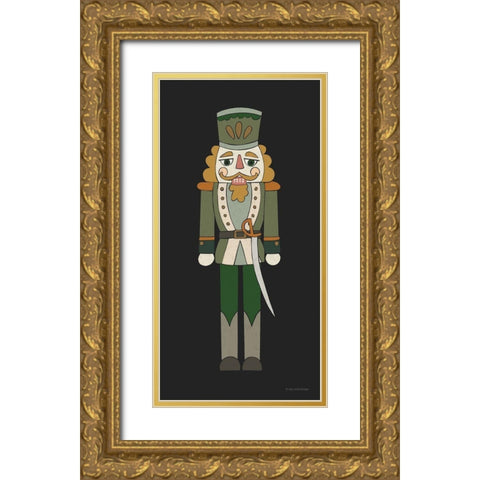 Nutcracker II Gold Ornate Wood Framed Art Print with Double Matting by Lady Louise Designs