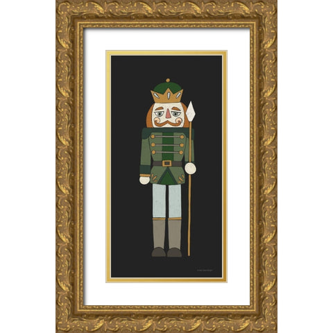 Nutcracker III Gold Ornate Wood Framed Art Print with Double Matting by Lady Louise Designs