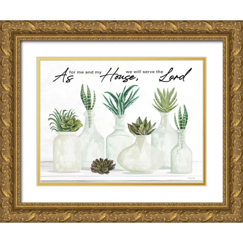 As for Me and My House Gold Ornate Wood Framed Art Print with Double Matting by Jacobs, Cindy