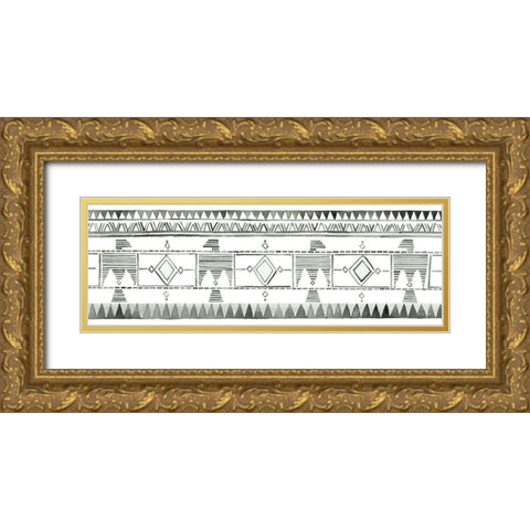 Tribal Print I Gold Ornate Wood Framed Art Print with Double Matting by Jacobs, Cindy