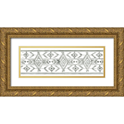 Tribal Print II Gold Ornate Wood Framed Art Print with Double Matting by Jacobs, Cindy
