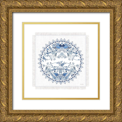 Chinoiserie Circle II Gold Ornate Wood Framed Art Print with Double Matting by Jacobs, Cindy