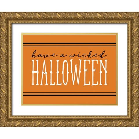 Wicked Halloween Gold Ornate Wood Framed Art Print with Double Matting by Dogwood Portfolio