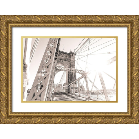 Bridge View I Gold Ornate Wood Framed Art Print with Double Matting by Quillen, Donnie