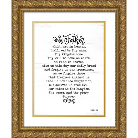 Lords Prayer Gold Ornate Wood Framed Art Print with Double Matting by Imperfect Dust