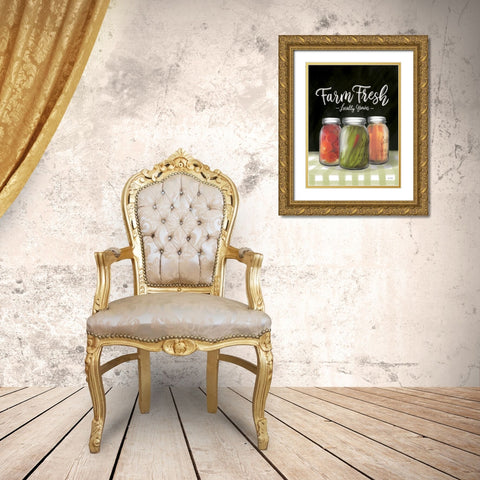 Farm Fresh Veggies Gold Ornate Wood Framed Art Print with Double Matting by House Fenway