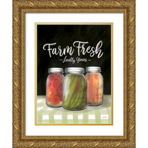 Farm Fresh Veggies Gold Ornate Wood Framed Art Print with Double Matting by House Fenway