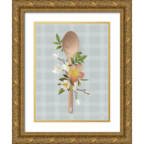 Kitchen Made with Love Spoon Gold Ornate Wood Framed Art Print with Double Matting by House Fenway