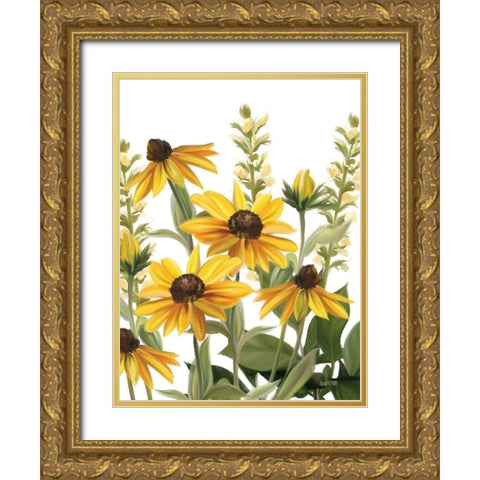 Summer Susans Gold Ornate Wood Framed Art Print with Double Matting by House Fenway