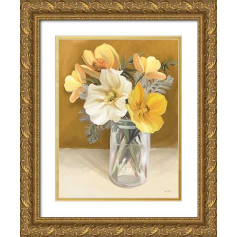 Butterscotch Bunch Gold Ornate Wood Framed Art Print with Double Matting by House Fenway
