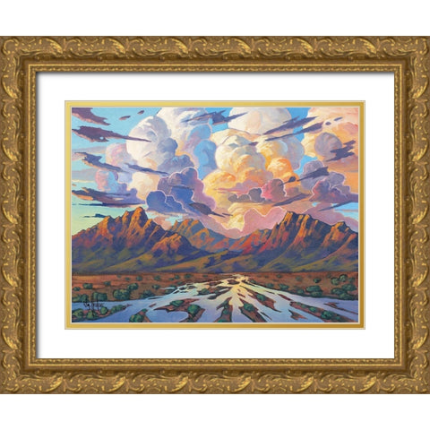 The Desert Will Live Gold Ornate Wood Framed Art Print with Double Matting by Hawkins, William