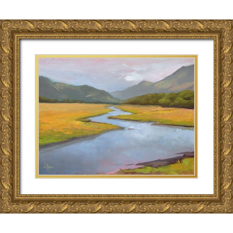 La Historia de la Granja Gold Ornate Wood Framed Art Print with Double Matting by Hawkins, William