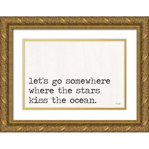 Where the Stars Kiss the Ocean Gold Ornate Wood Framed Art Print with Double Matting by Jaxn Blvd.